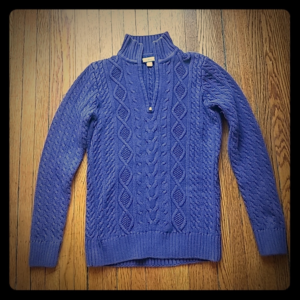 Purple Cable Knit Pullover